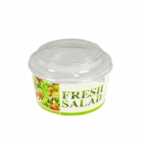 Caserola salata din carton capac transparent 1100 cc 50 buc/set